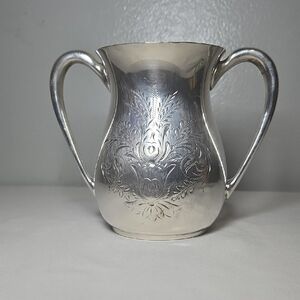 Triple Plate Elegant Silver Double-Handled Vase
